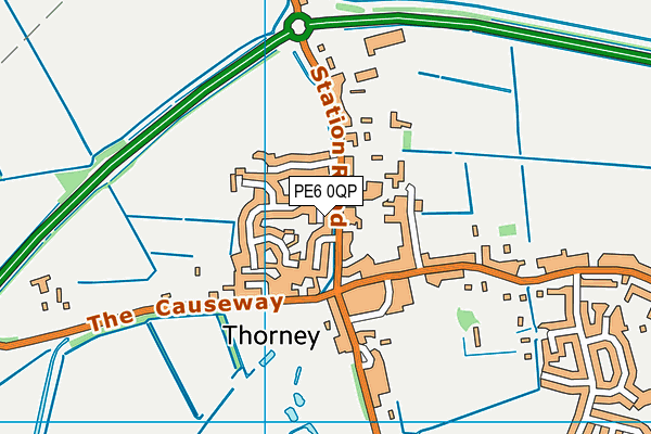 PE6 0QP map - OS VectorMap District (Ordnance Survey)