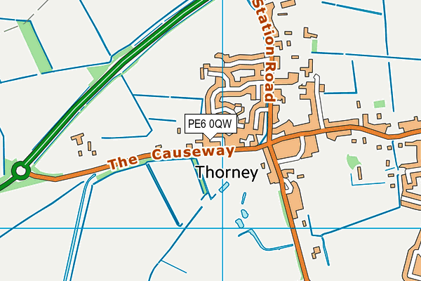 PE6 0QW map - OS VectorMap District (Ordnance Survey)