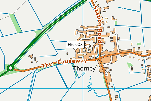 PE6 0QX map - OS VectorMap District (Ordnance Survey)