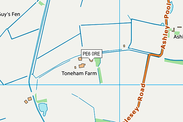 PE6 0RE map - OS VectorMap District (Ordnance Survey)