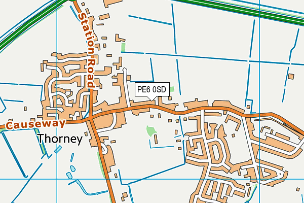 PE6 0SD map - OS VectorMap District (Ordnance Survey)