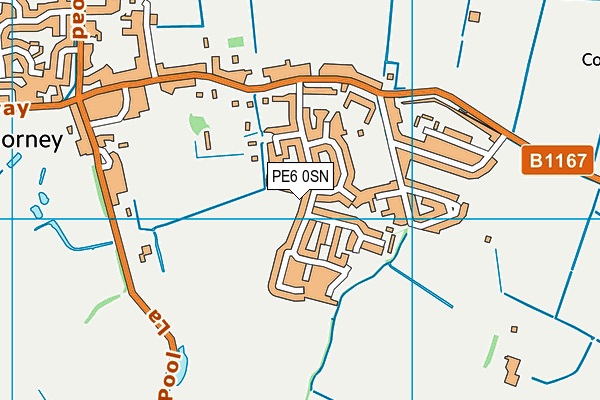 PE6 0SN map - OS VectorMap District (Ordnance Survey)