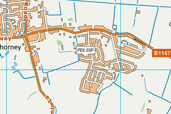 PE6 0SP map - OS VectorMap District (Ordnance Survey)