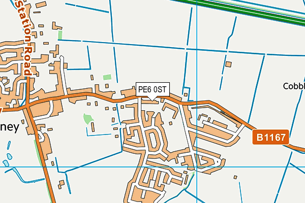 PE6 0ST map - OS VectorMap District (Ordnance Survey)