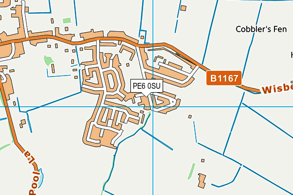 PE6 0SU map - OS VectorMap District (Ordnance Survey)