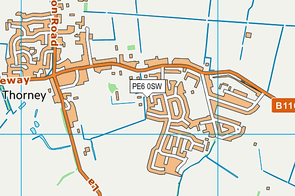 PE6 0SW map - OS VectorMap District (Ordnance Survey)