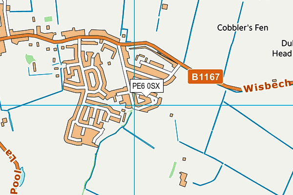 PE6 0SX map - OS VectorMap District (Ordnance Survey)