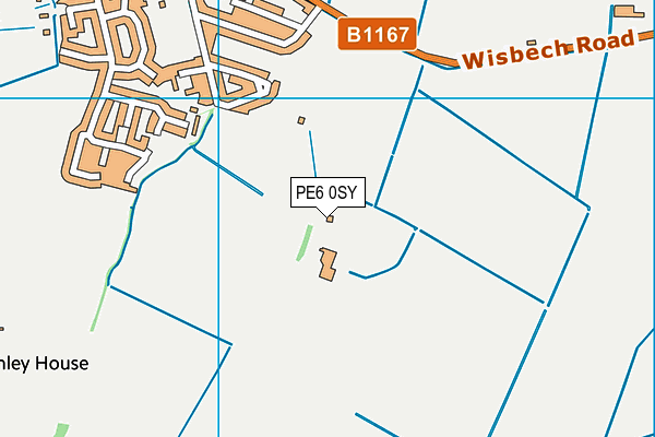 PE6 0SY map - OS VectorMap District (Ordnance Survey)