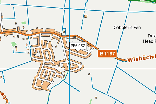 PE6 0SZ map - OS VectorMap District (Ordnance Survey)