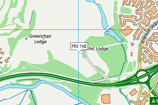 PE6 7AB map - OS VectorMap District (Ordnance Survey)