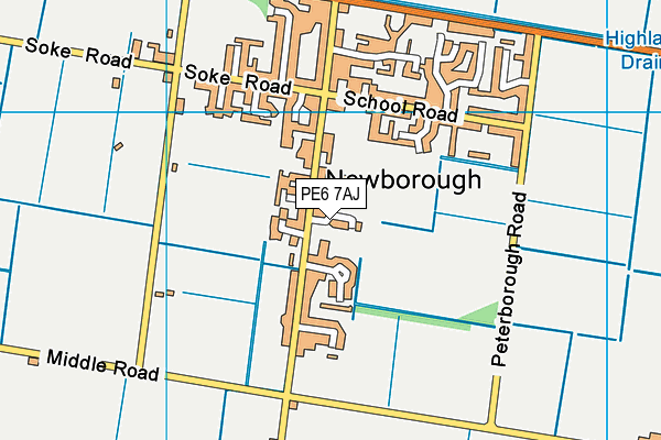 PE6 7AJ map - OS VectorMap District (Ordnance Survey)