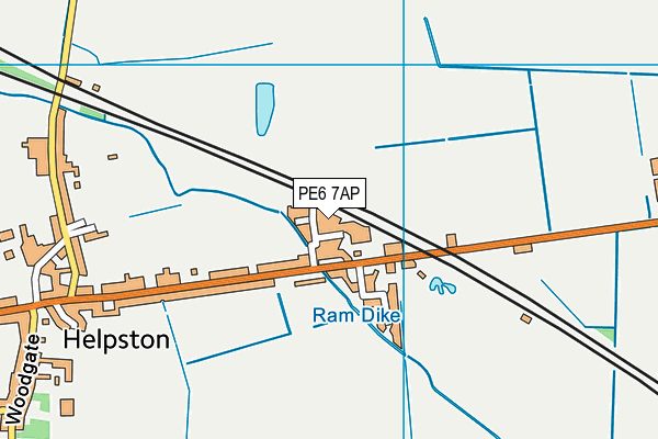 PE6 7AP map - OS VectorMap District (Ordnance Survey)