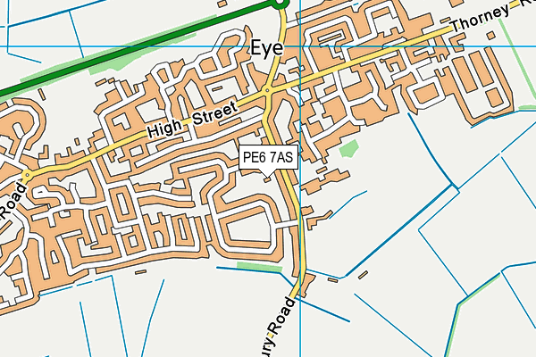 PE6 7AS map - OS VectorMap District (Ordnance Survey)