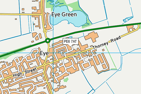 PE6 7AT map - OS VectorMap District (Ordnance Survey)