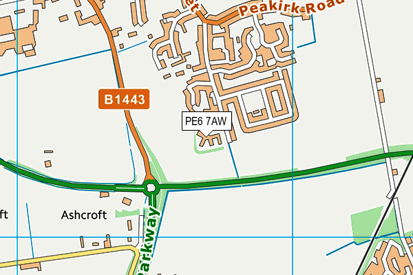 PE6 7AW map - OS VectorMap District (Ordnance Survey)