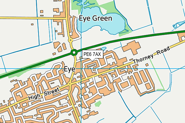 PE6 7AX map - OS VectorMap District (Ordnance Survey)