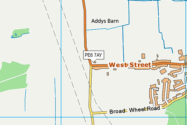 PE6 7AY map - OS VectorMap District (Ordnance Survey)