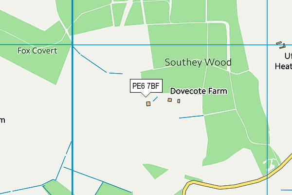 PE6 7BF map - OS VectorMap District (Ordnance Survey)