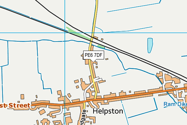 PE6 7DF map - OS VectorMap District (Ordnance Survey)