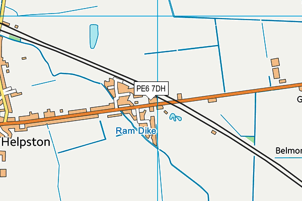 PE6 7DH map - OS VectorMap District (Ordnance Survey)