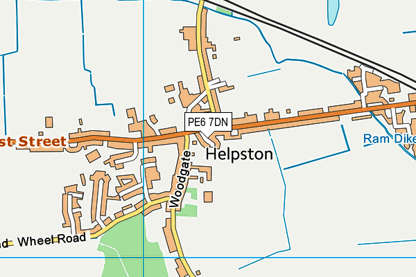 PE6 7DN map - OS VectorMap District (Ordnance Survey)