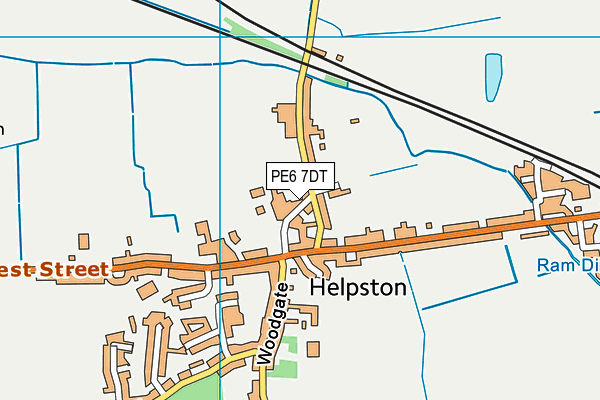 PE6 7DT map - OS VectorMap District (Ordnance Survey)