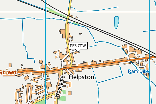 PE6 7DW map - OS VectorMap District (Ordnance Survey)