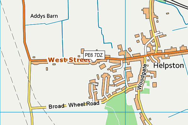 PE6 7DZ map - OS VectorMap District (Ordnance Survey)