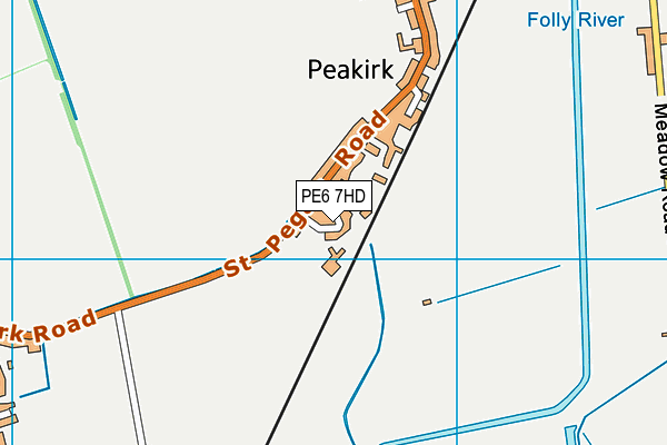 PE6 7HD map - OS VectorMap District (Ordnance Survey)