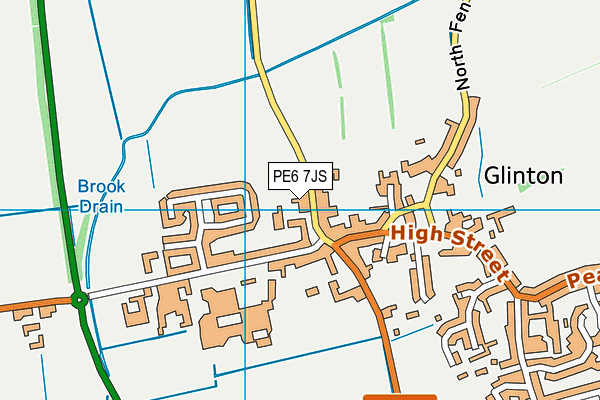 PE6 7JS map - OS VectorMap District (Ordnance Survey)