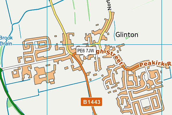 PE6 7JW map - OS VectorMap District (Ordnance Survey)