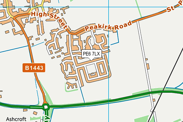 PE6 7LX map - OS VectorMap District (Ordnance Survey)