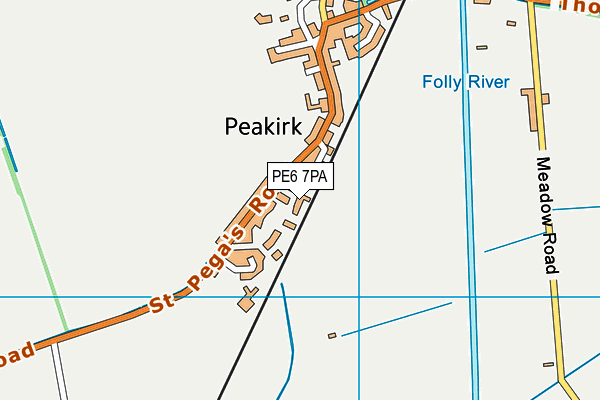 PE6 7PA map - OS VectorMap District (Ordnance Survey)