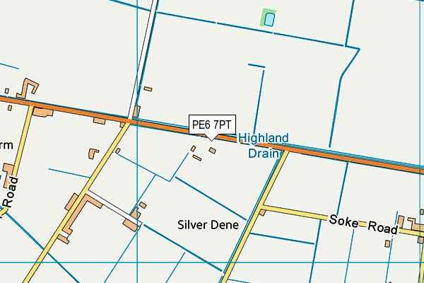 PE6 7PT map - OS VectorMap District (Ordnance Survey)