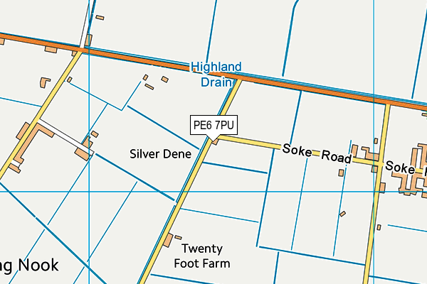 PE6 7PU map - OS VectorMap District (Ordnance Survey)