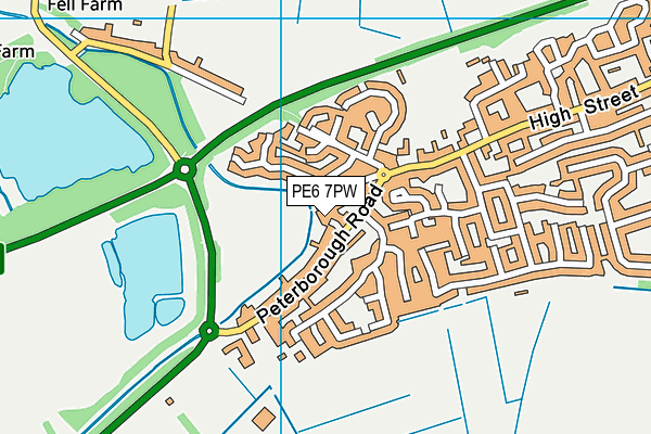 PE6 7PW map - OS VectorMap District (Ordnance Survey)