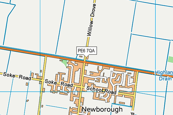 PE6 7QA map - OS VectorMap District (Ordnance Survey)