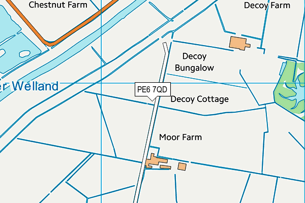 PE6 7QD map - OS VectorMap District (Ordnance Survey)