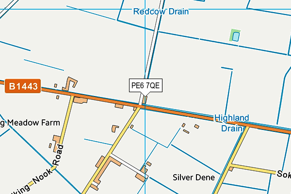 PE6 7QE map - OS VectorMap District (Ordnance Survey)