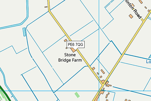 PE6 7QG map - OS VectorMap District (Ordnance Survey)