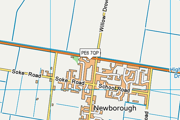 PE6 7QP map - OS VectorMap District (Ordnance Survey)