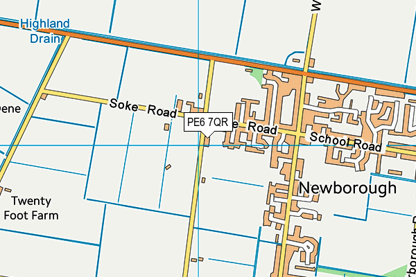 Newborough Cricket Club map (PE6 7QR) - OS VectorMap District (Ordnance Survey)
