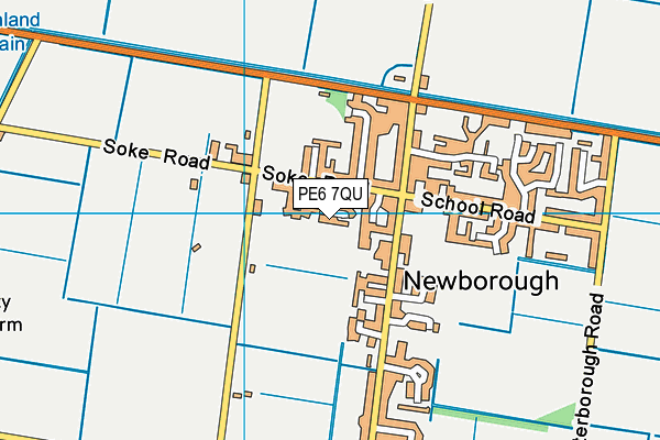 PE6 7QU map - OS VectorMap District (Ordnance Survey)