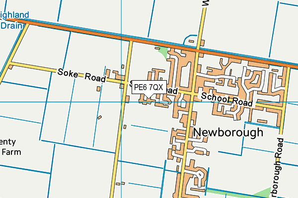 PE6 7QX map - OS VectorMap District (Ordnance Survey)