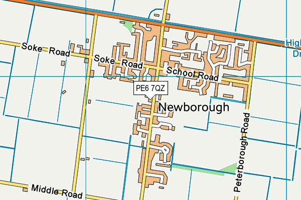 PE6 7QZ map - OS VectorMap District (Ordnance Survey)