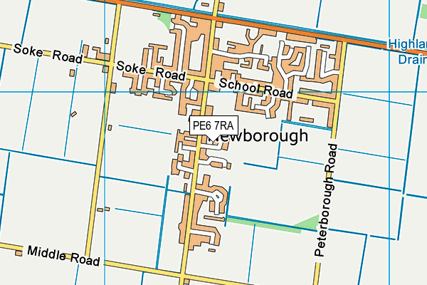 PE6 7RA map - OS VectorMap District (Ordnance Survey)