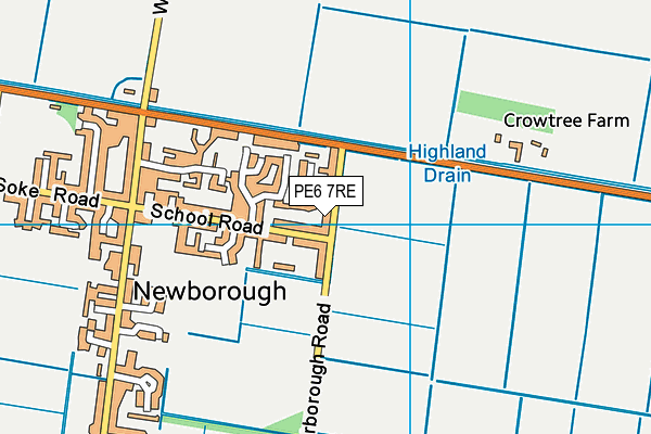 PE6 7RE map - OS VectorMap District (Ordnance Survey)