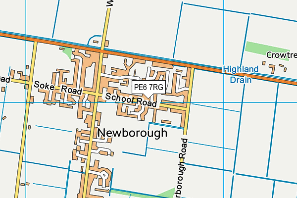 PE6 7RG map - OS VectorMap District (Ordnance Survey)