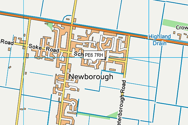 PE6 7RH map - OS VectorMap District (Ordnance Survey)
