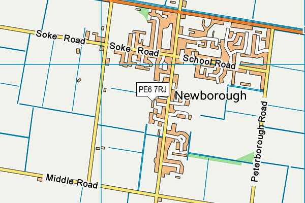 PE6 7RJ map - OS VectorMap District (Ordnance Survey)